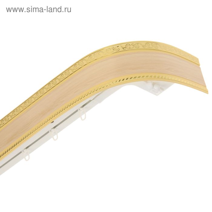 Карниз трёхрядный «Ультракомпакт. Есенин золото», 240 см, с декоративной планкой 7 см, цвет кото