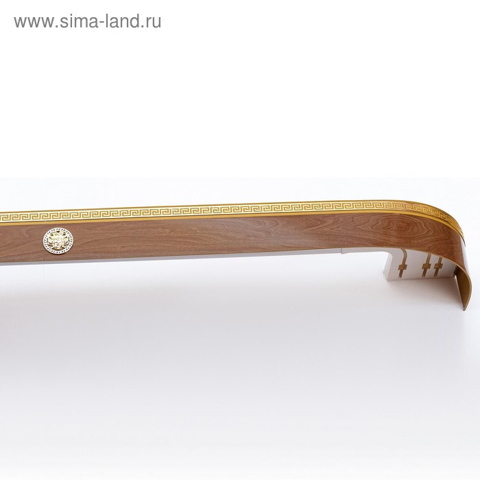 Карниз трёхрядный «Ультракомпакт. Медуза», 240 см, с декоративной планкой 7 см, олива