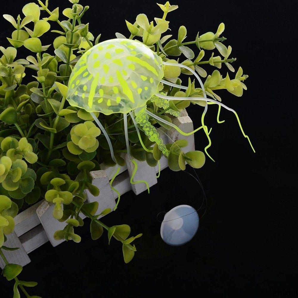 Ландшафтный дизайн Горячие продажи Искусственная медуза Яркая медуза Украшение для аквариума Светящаяся медуза жёлтый